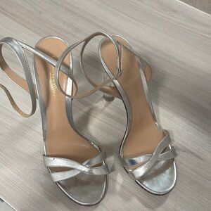 Elegant Silver Strappy Sandals